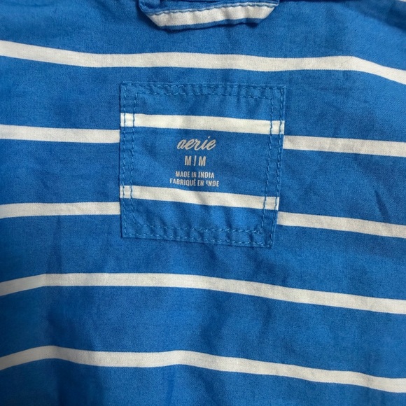 Aerie Blue and White Striped Button Down Shirt - Picture 3 of 3